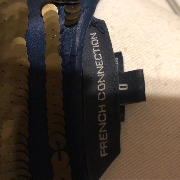 French Connection sequin tunic dress gold and navy - Picture 3 of 3